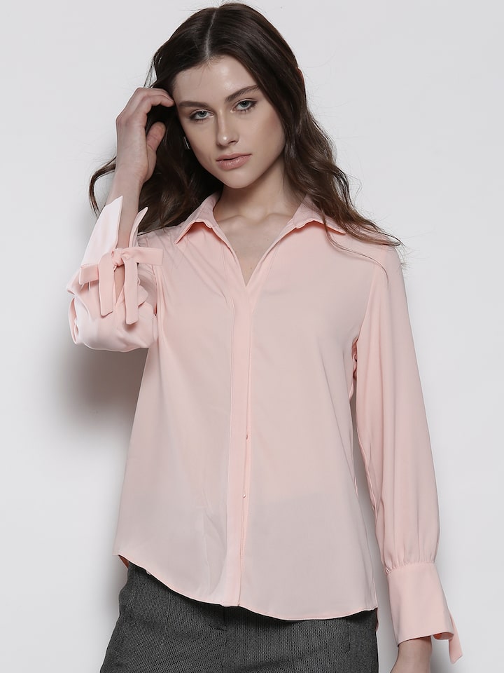 Buy DOROTHY Women Peach Coloured Solid Casual Shirt Shirts for Women 2386525 |
