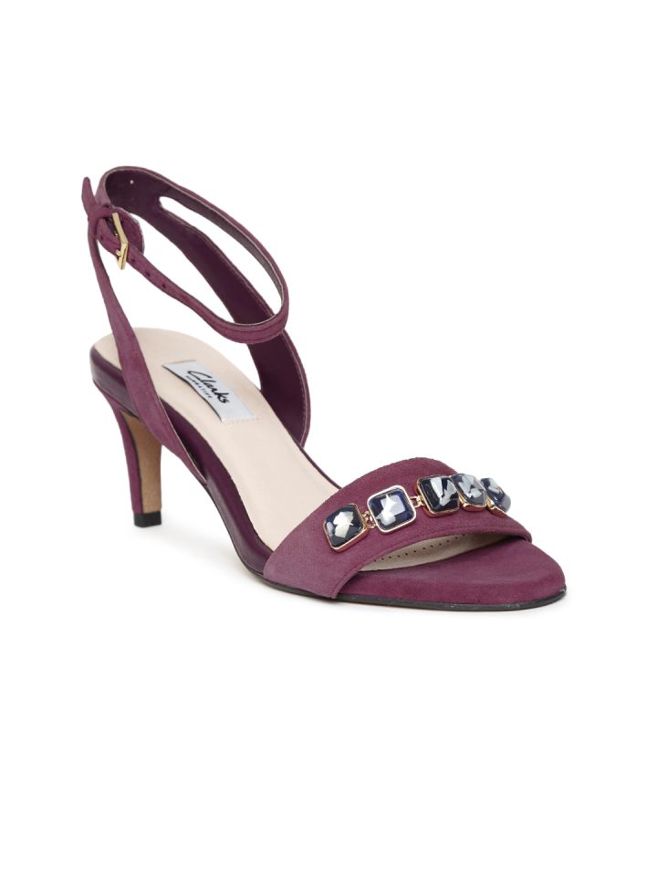 Clarks heels purple top