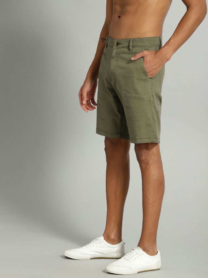 Mens green top chino shorts