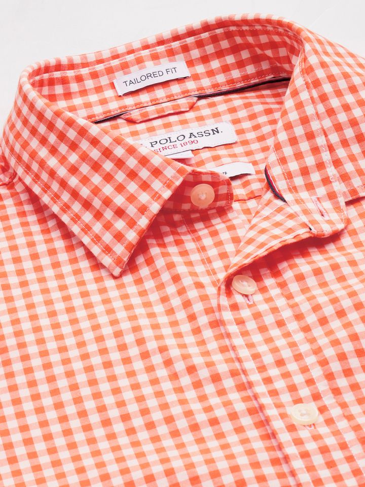 Mens gingham hot sale dress shirt