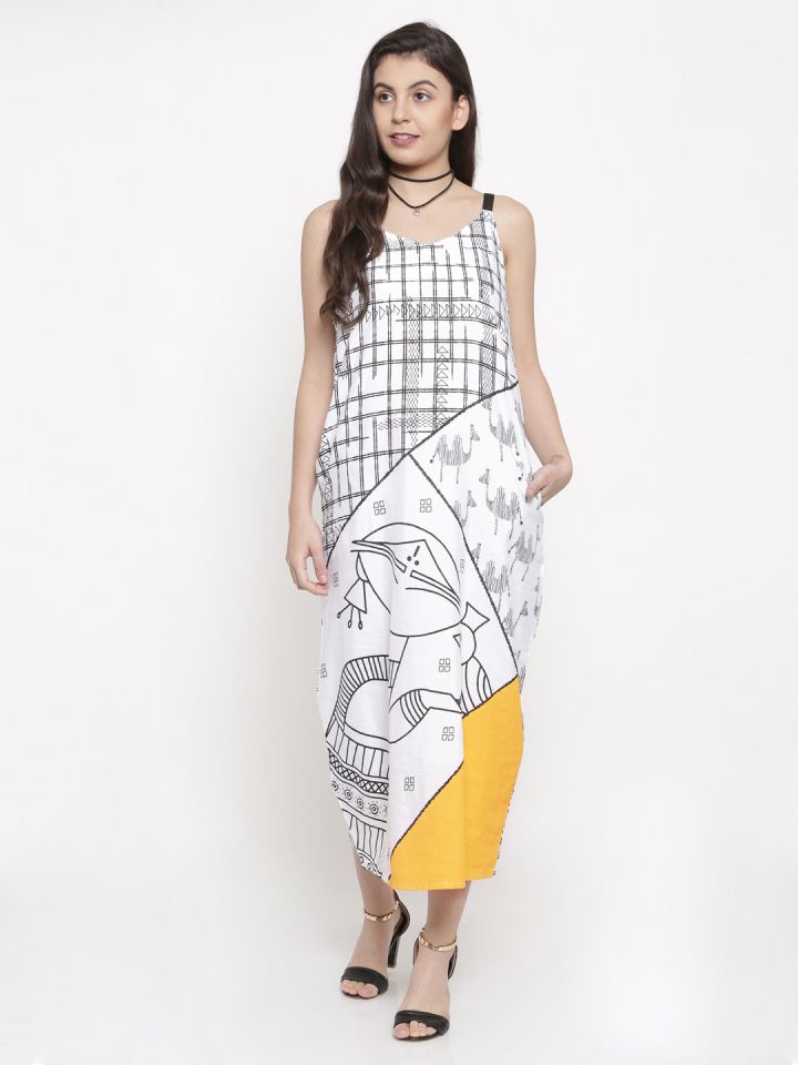 Global desi top white maxi dress