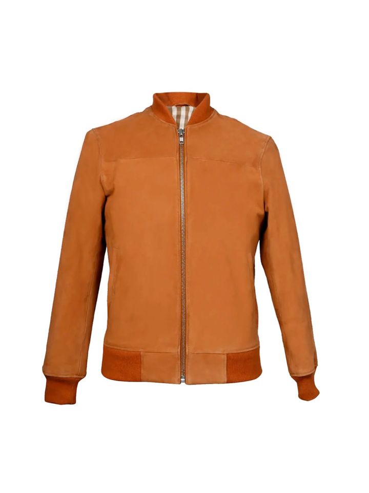 Buy Saint G Mandarin Collar Water Resistant Leather Bomber Jacket