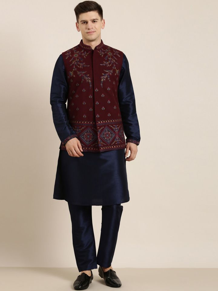 Kurta pajama sale with jacket myntra