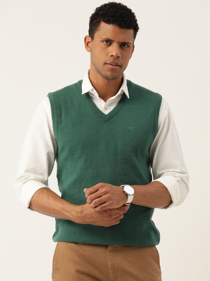 Men's green sweater vest top