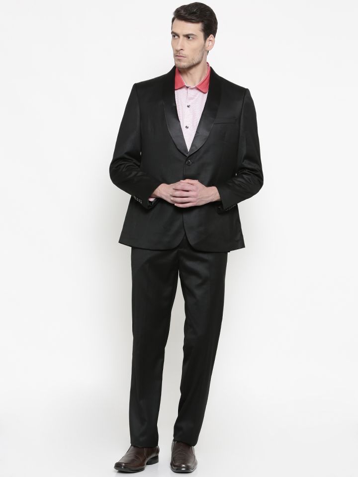 Buy Raymond Men Black Single Breasted Regular Contemporary Fit
