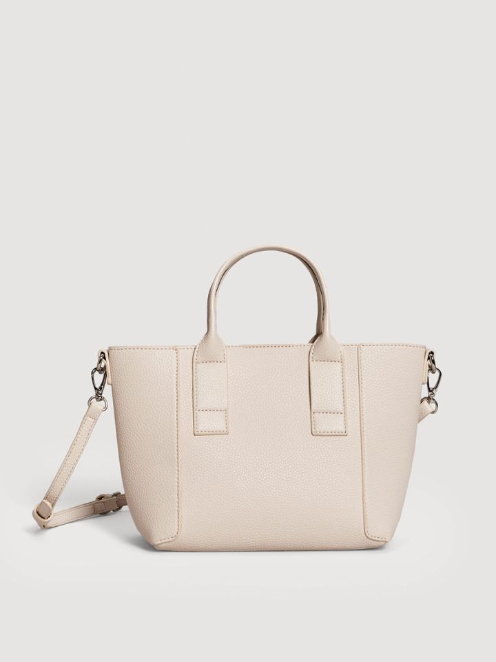 MANGO Cream Coloured Solid Handheld Bag