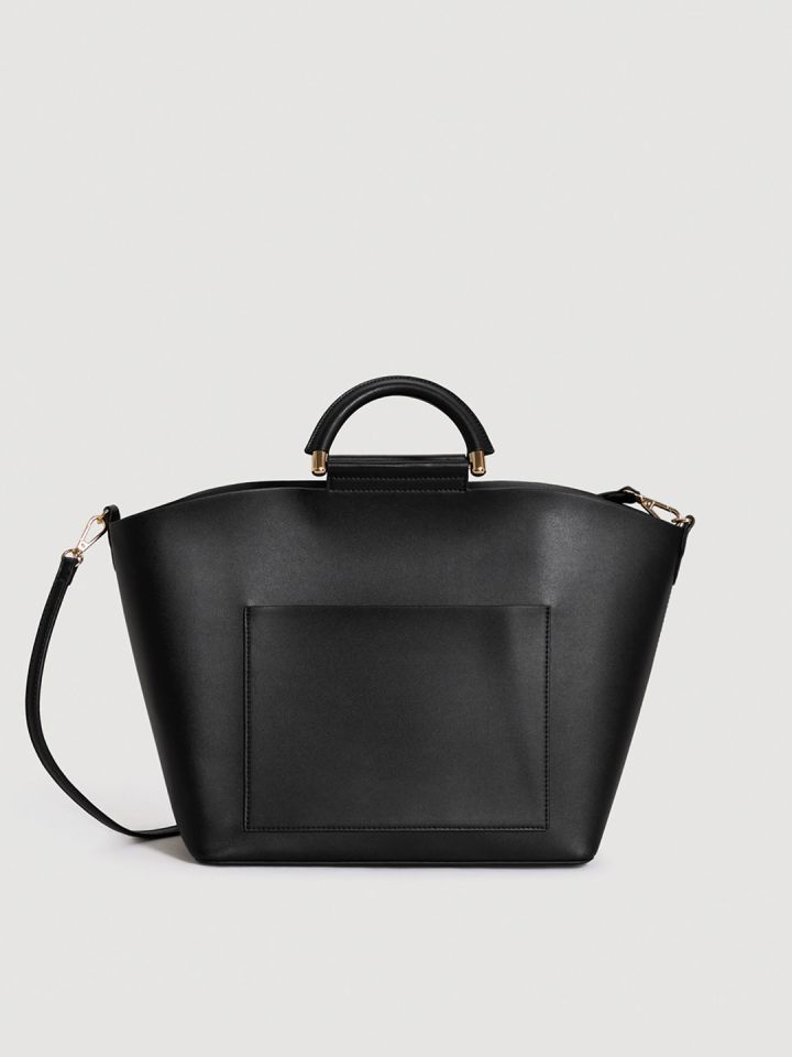 MANGO Black Solid Structured Baguette Shoulder Bag Price in India, Full  Specifications & Offers