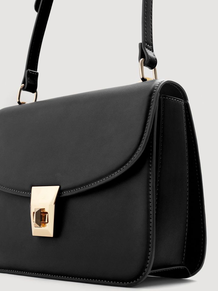 Mango black solid sling cheap bag