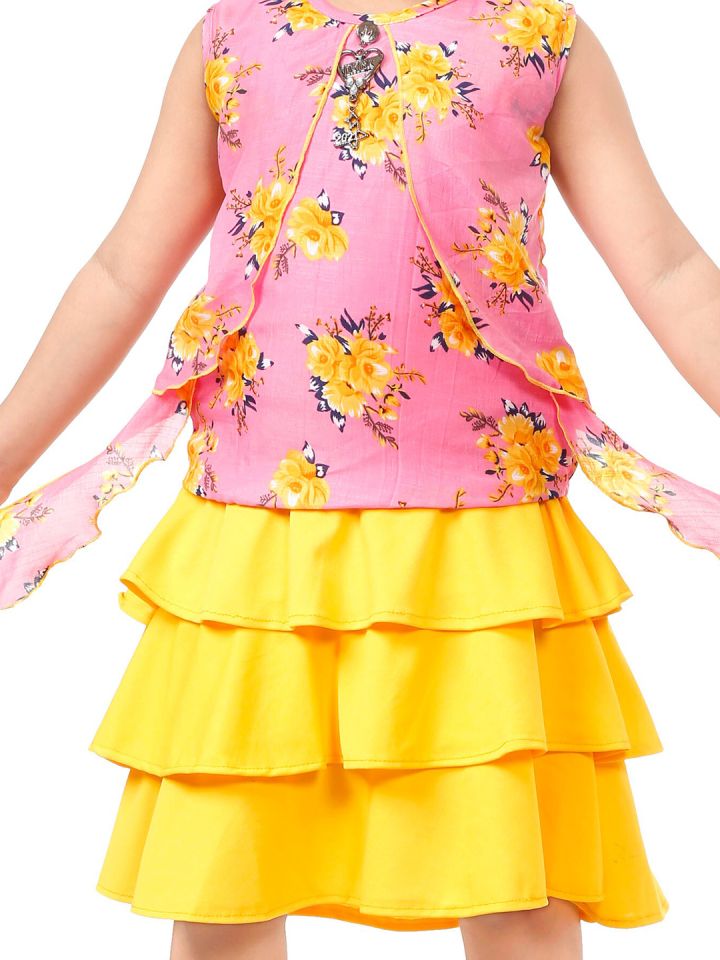 Celebrity pink yellow skirt cheap