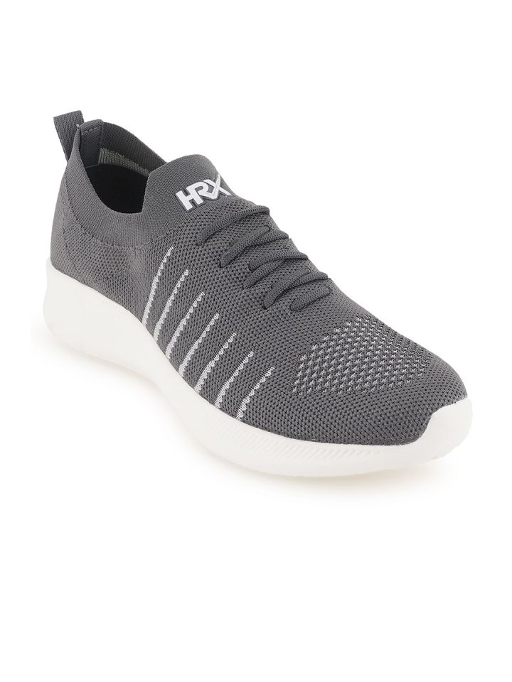 Buy HRX By Hrithik Roshan Men Grey White Striped Contrast Sole