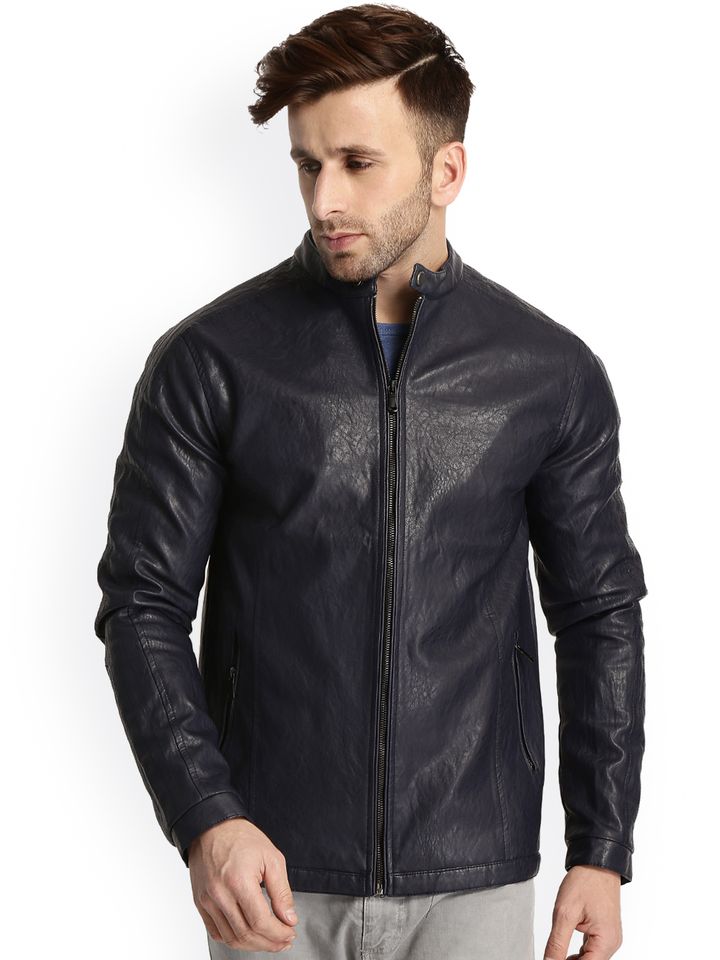 leather jacket myntra