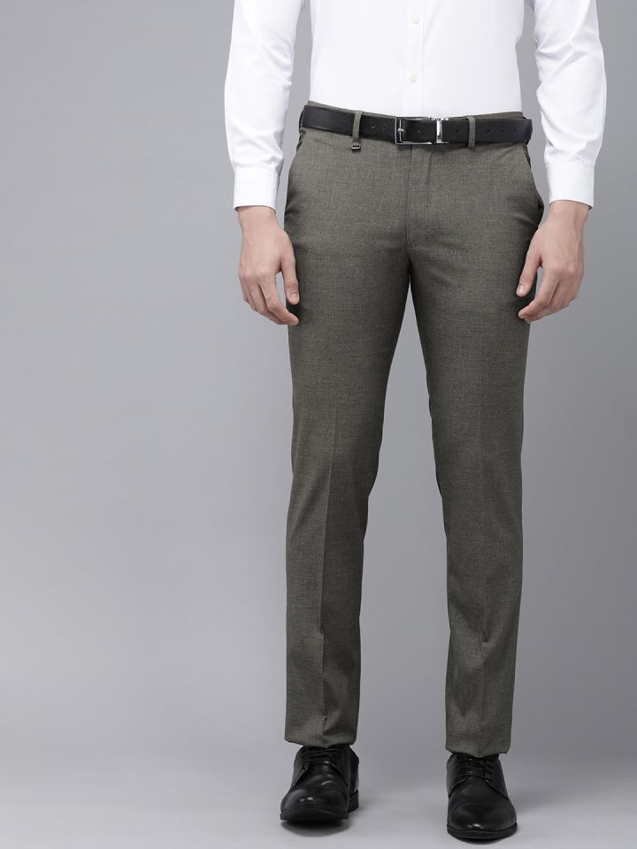 Peregrine by Pantaloons Slim Fit Men Grey Trousers - Buy Peregrine by  Pantaloons Slim Fit Men Grey Trousers Online at Best Prices in India