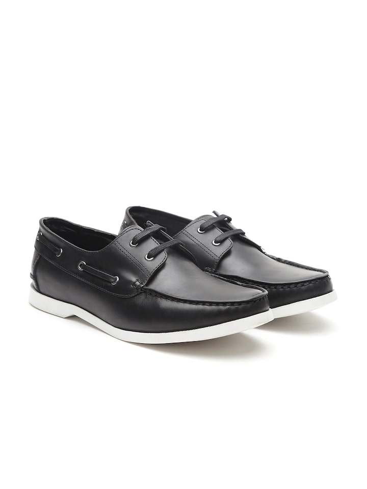 Buy Carlton London Men Black Boat Shoes 