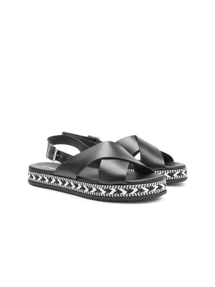 Buy Next Women Black Comfort Leather Sandals Flats for Women