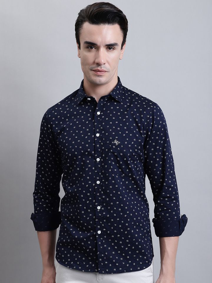 Buy Cantabil Comfort Floral Printed Opaque Cotton Casual Shirt