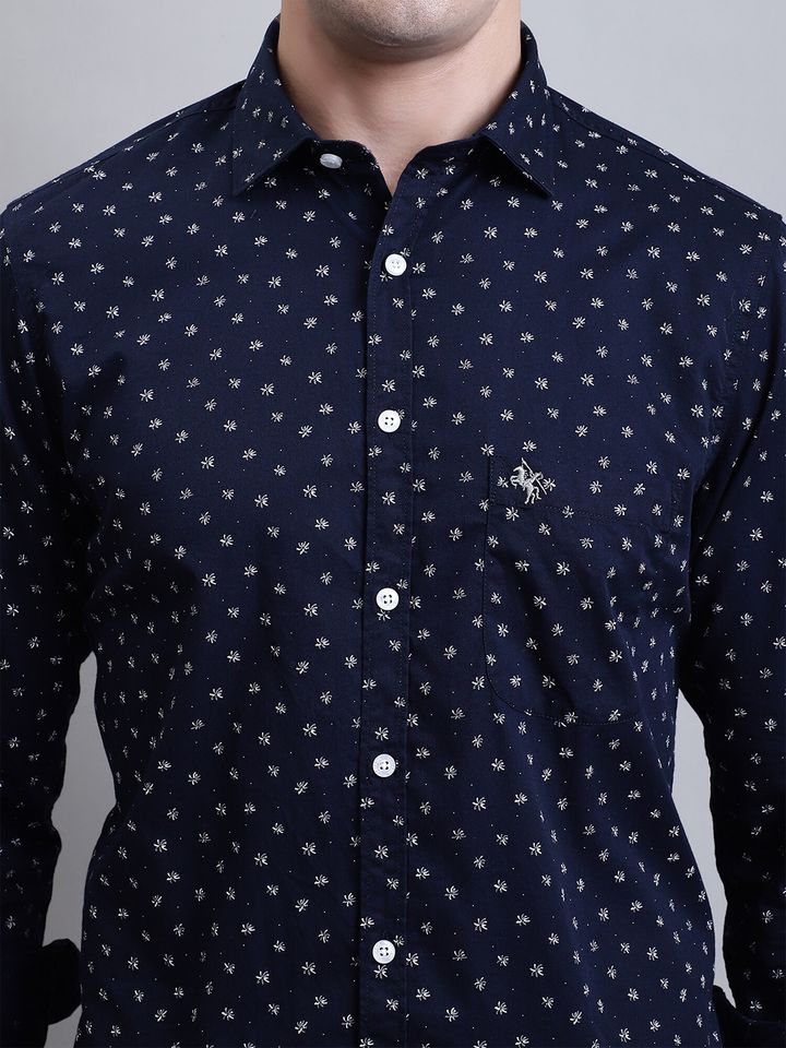 Buy Cantabil Comfort Floral Printed Opaque Cotton Casual Shirt