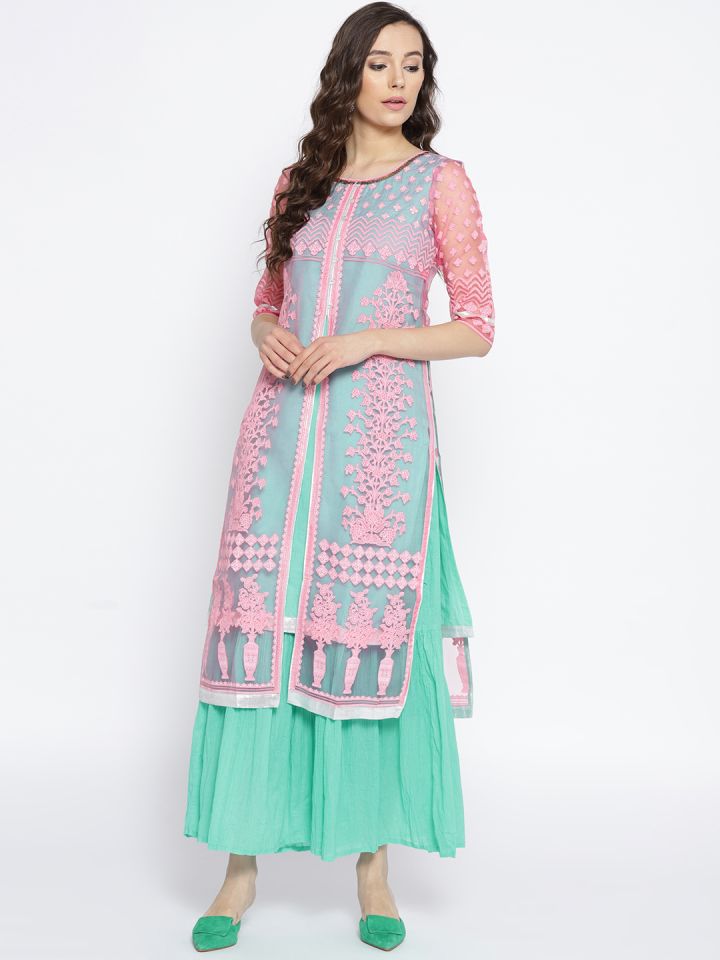 Buy AURELIA Women Pink \u0026 Sea Green
