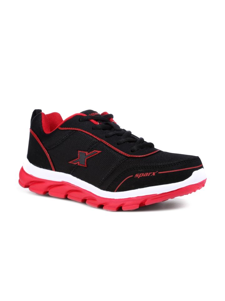 sparx black running shoes