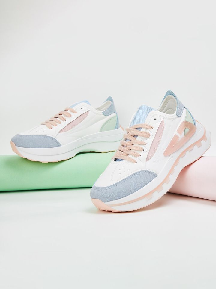 Buy Ginger By Lifestyle Women Colourblocked Lace Ups Sneakers