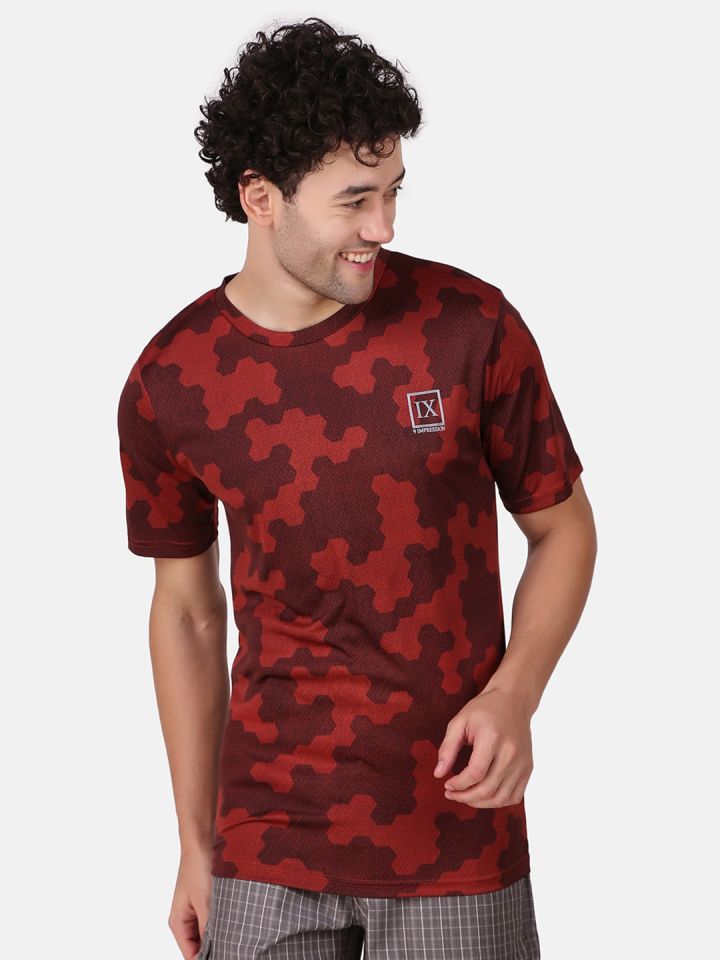 Buy IX IMPRESSION Abstract Printed Cotton Sports T Shirt Tshirts