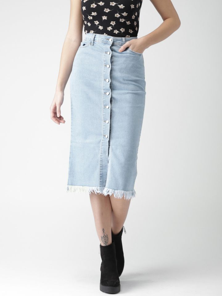 Forever 21 sales denim midi skirt