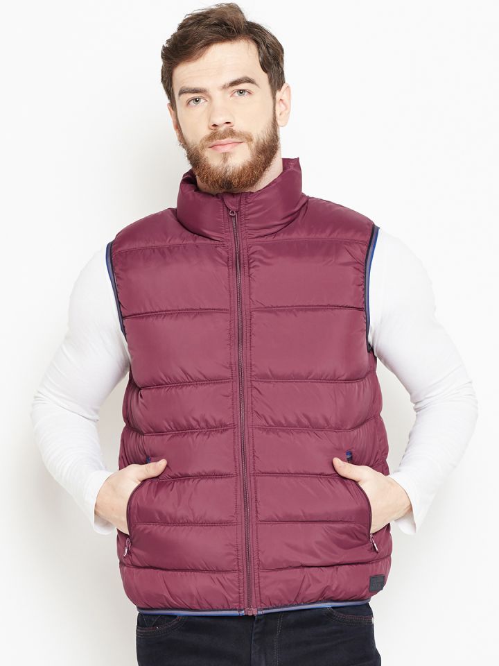 Mens burgundy puffer vest on sale