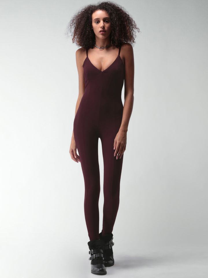 Burgundy jumpsuit best sale forever 21