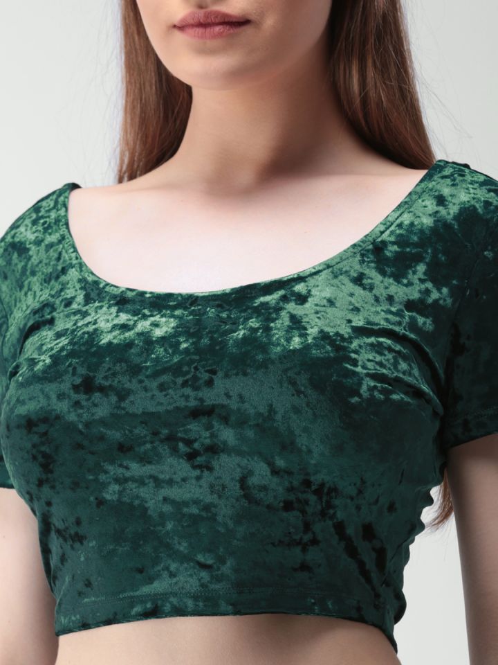 Forever 21 velvet crop online top