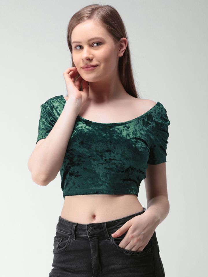 Forever 21 velvet crop top clearance