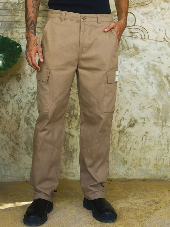 Buy Men's Beige Relaxed Fit Cargo Trousers Online at Bewakoof