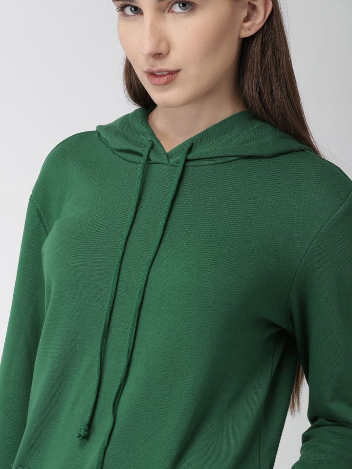 Buy Forever 21 Women Green Solid T Shirt Hooded Dress Dresses For Women 2406573 Myntra