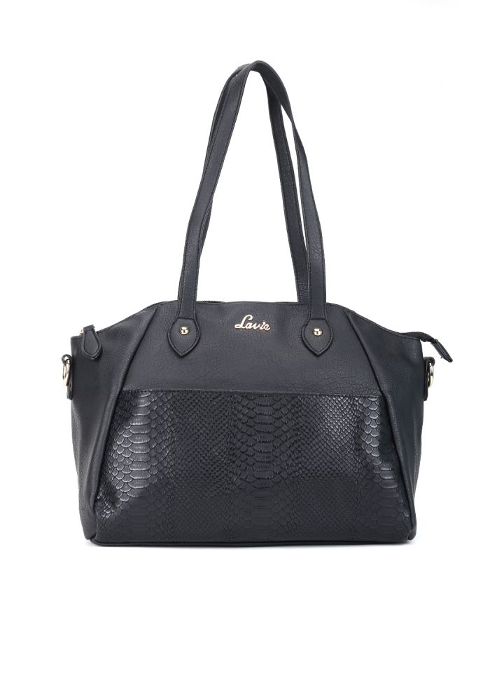 Buy Lavie Black Textured Shoulder Bag Handbags for Women 2407493