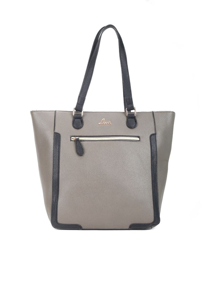 lavie grey solid shoulder bag