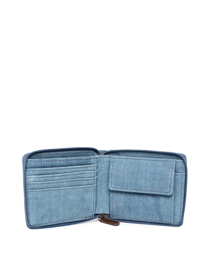 Buy Levis Men Blue Solid Zip Around Wallet Wallets for Men