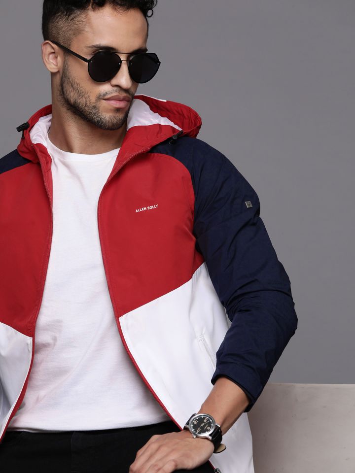 Buy Allen Solly Hooded Colourblocked Tailored Jacket Jackets for