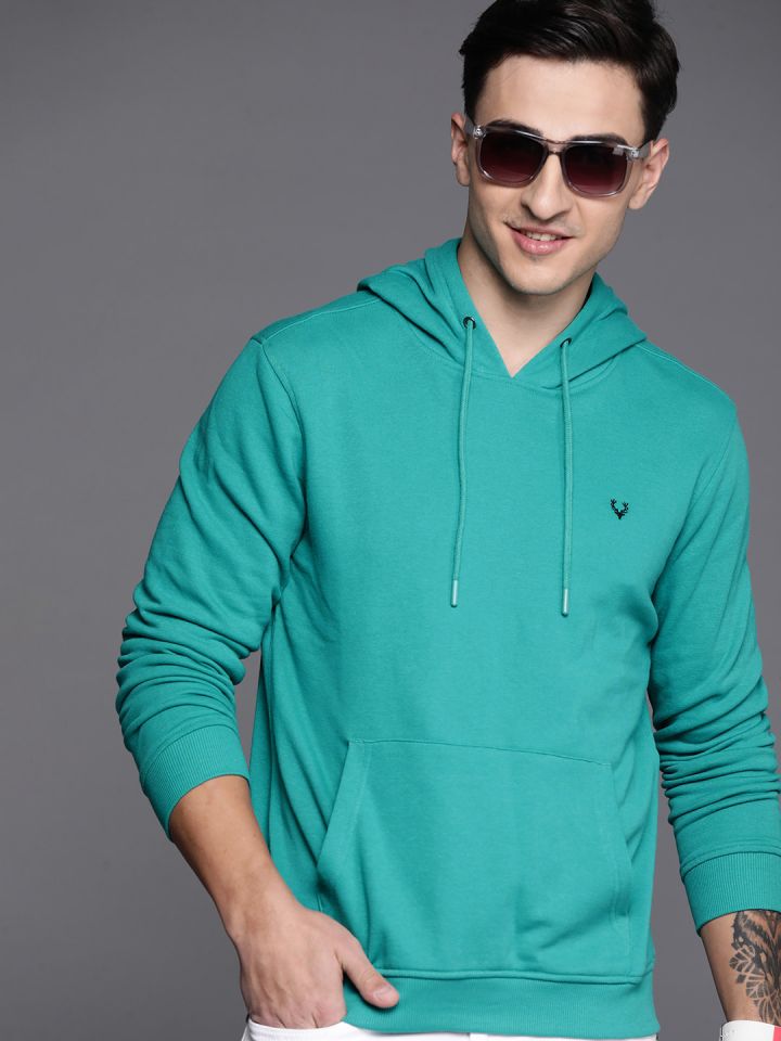 Allen Solly Men Green Hooded Sweatshirt