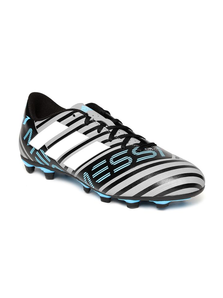 ADIDAS Men Grey Black NEMEZIZ Messi 17.4 FXG Striped Football Shoes