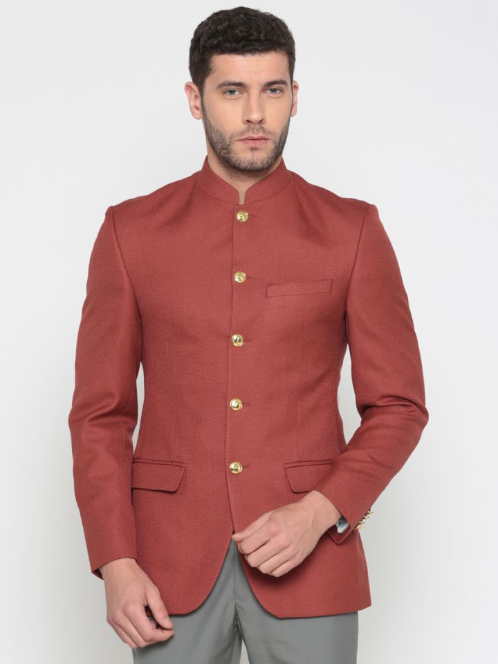 Red slim fit blazer online