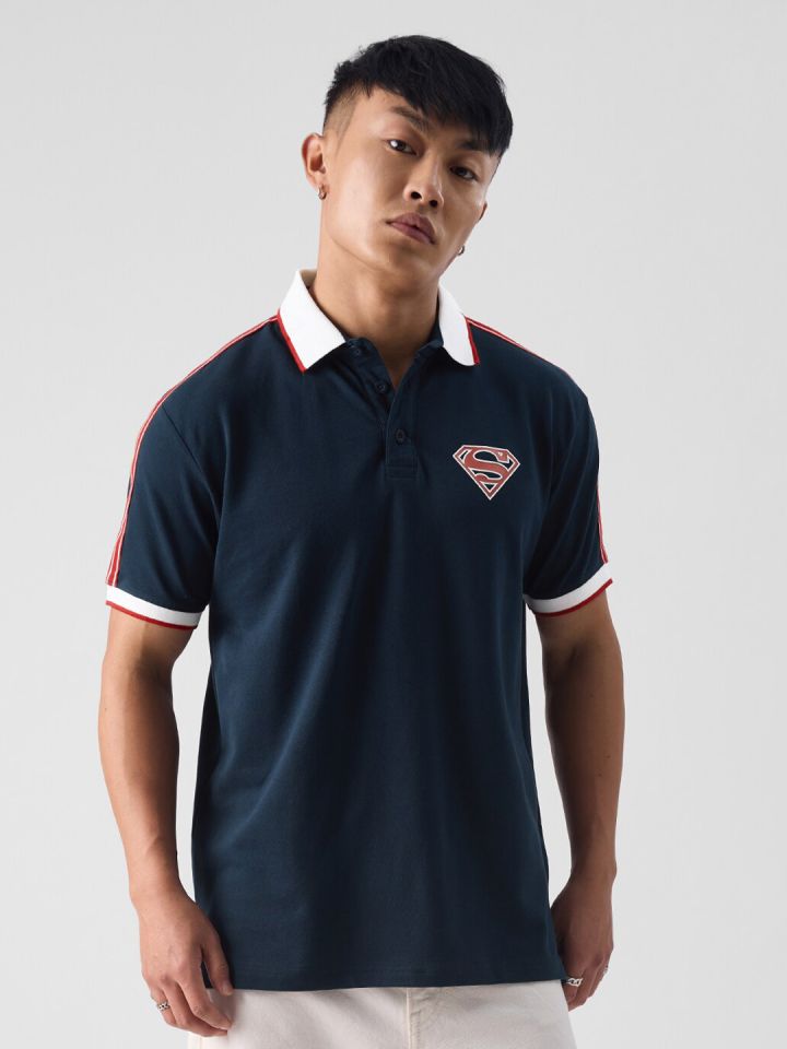 Superman t shirt with collar discount