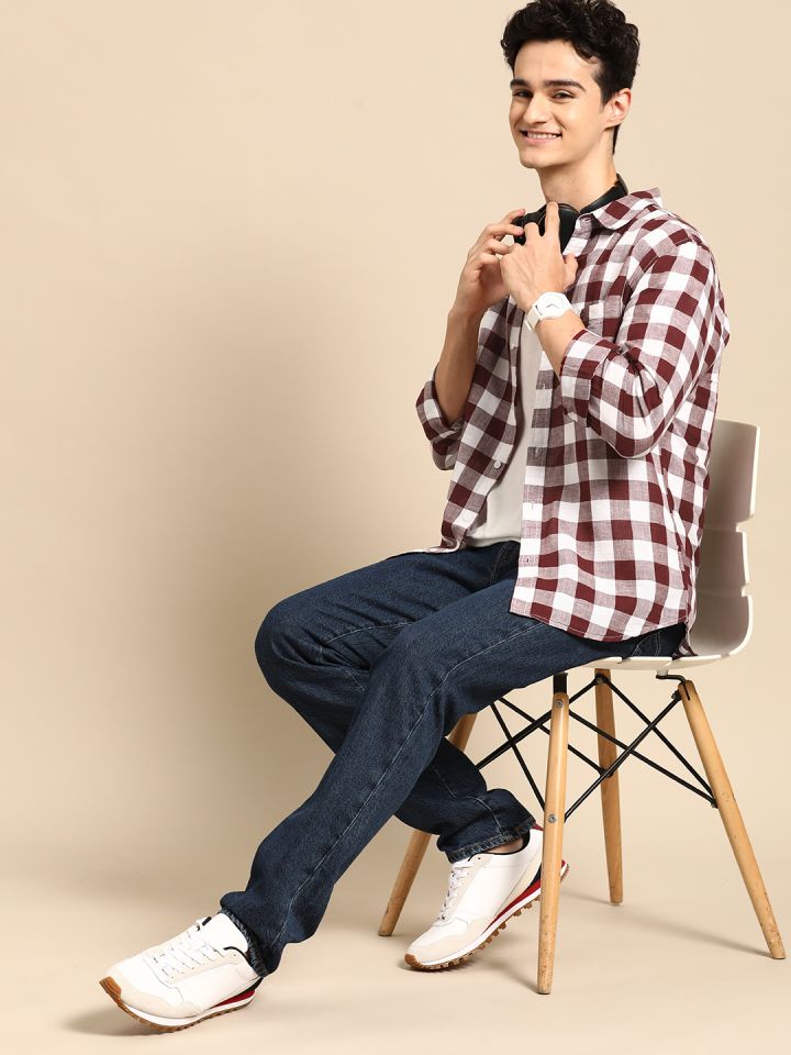 United colors of benetton discount men's checkered casual shirt