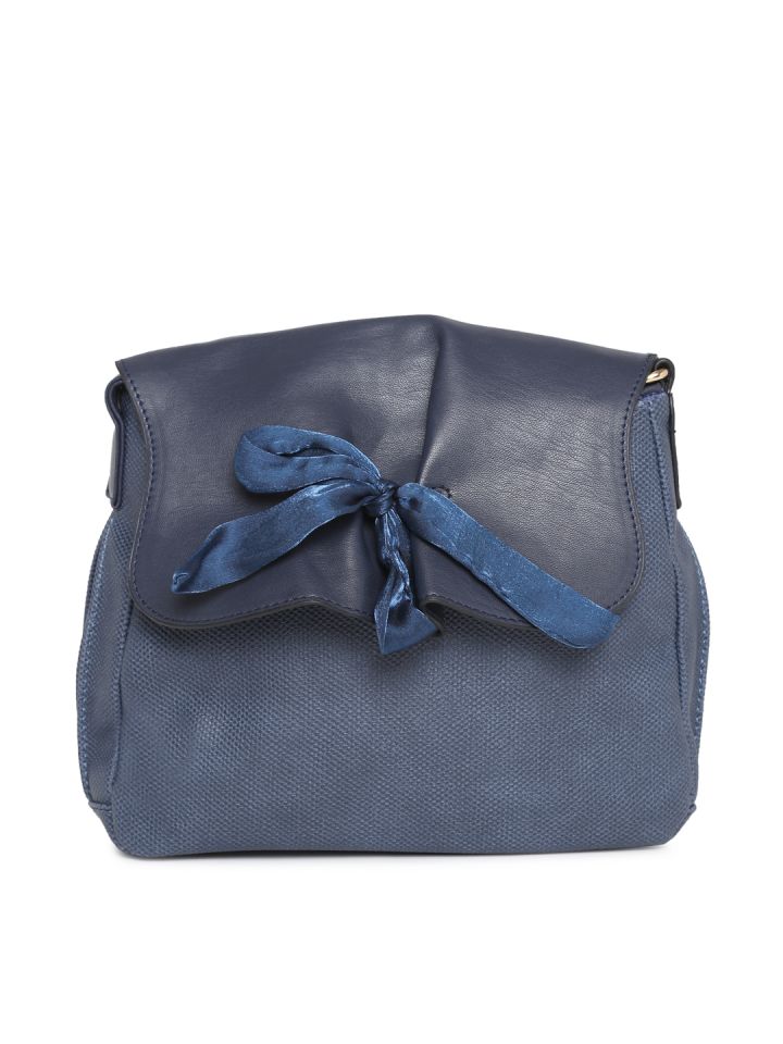 Buy Ginger By Lifestyle Navy Blue Solid Sling Bag Handbags for