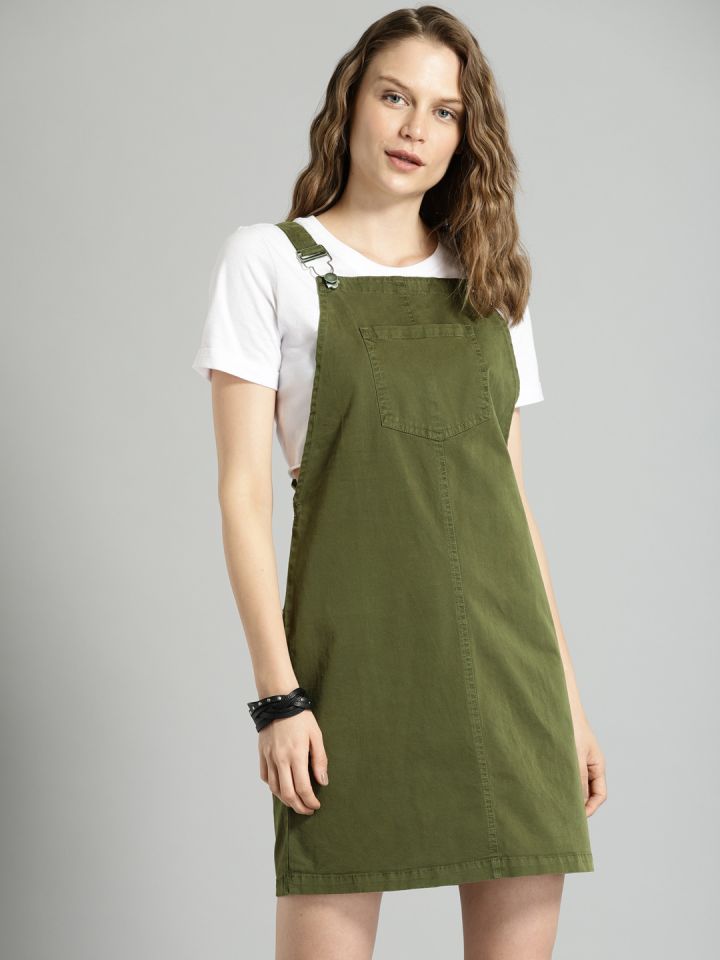 Army green hot sale overall dress