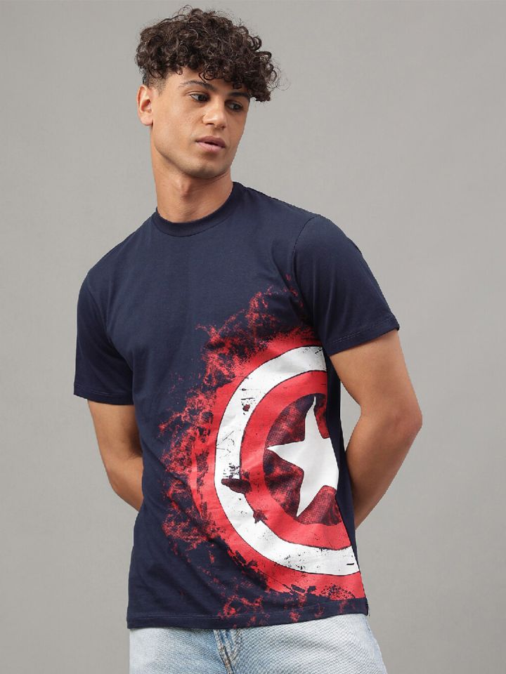 Captain america sale t shirt myntra