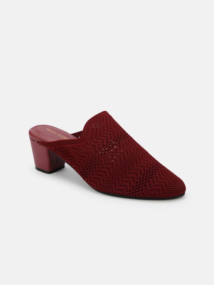 Red low heel clearance mules