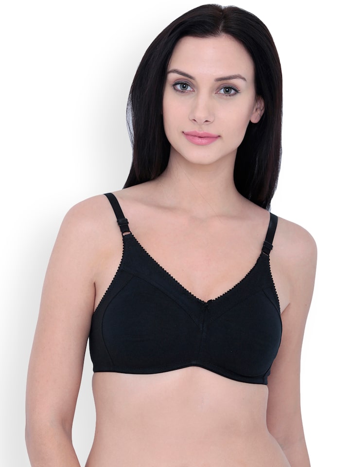 Buy Libertina Black Solid Non Wired Non Padded Everyday Bra