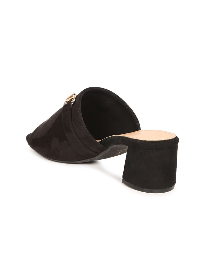 Catwalk black mules hot sale