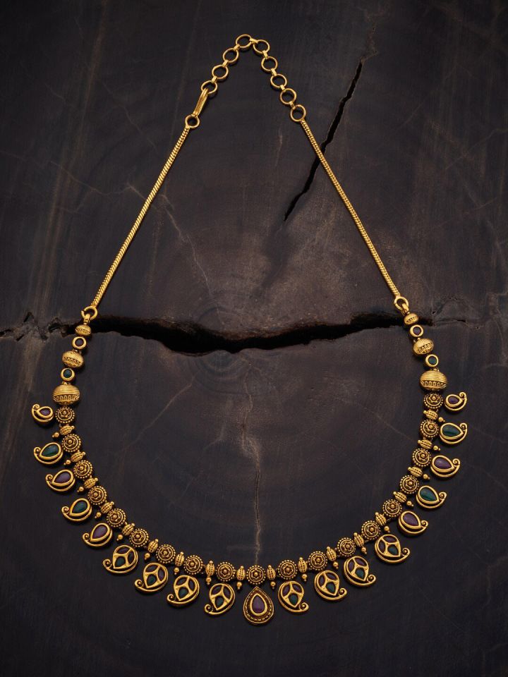 Buy Kushal s Fashion Jewellery Stone Studded Silver Antique