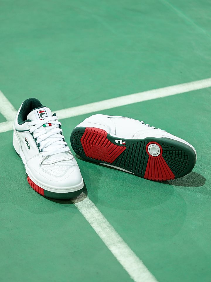 FILA Men White Targa Leather Sneakers