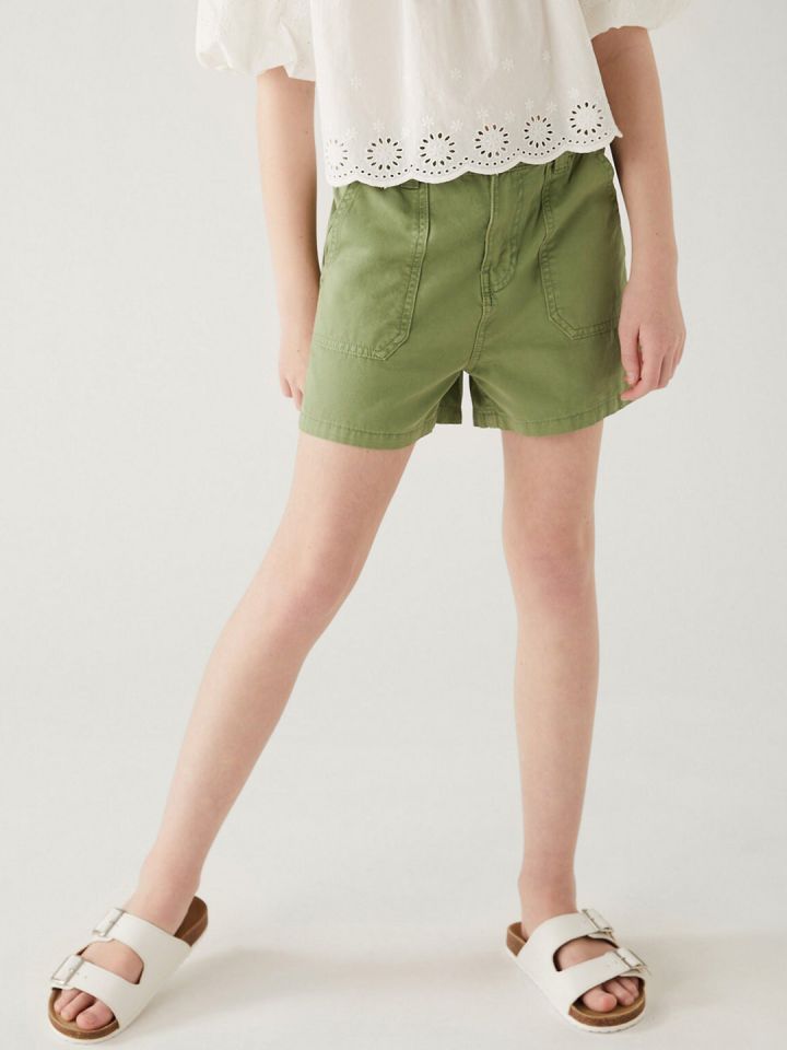 Buy Marks Spencer Girls Low Rise Pure Cotton Shorts Shorts for