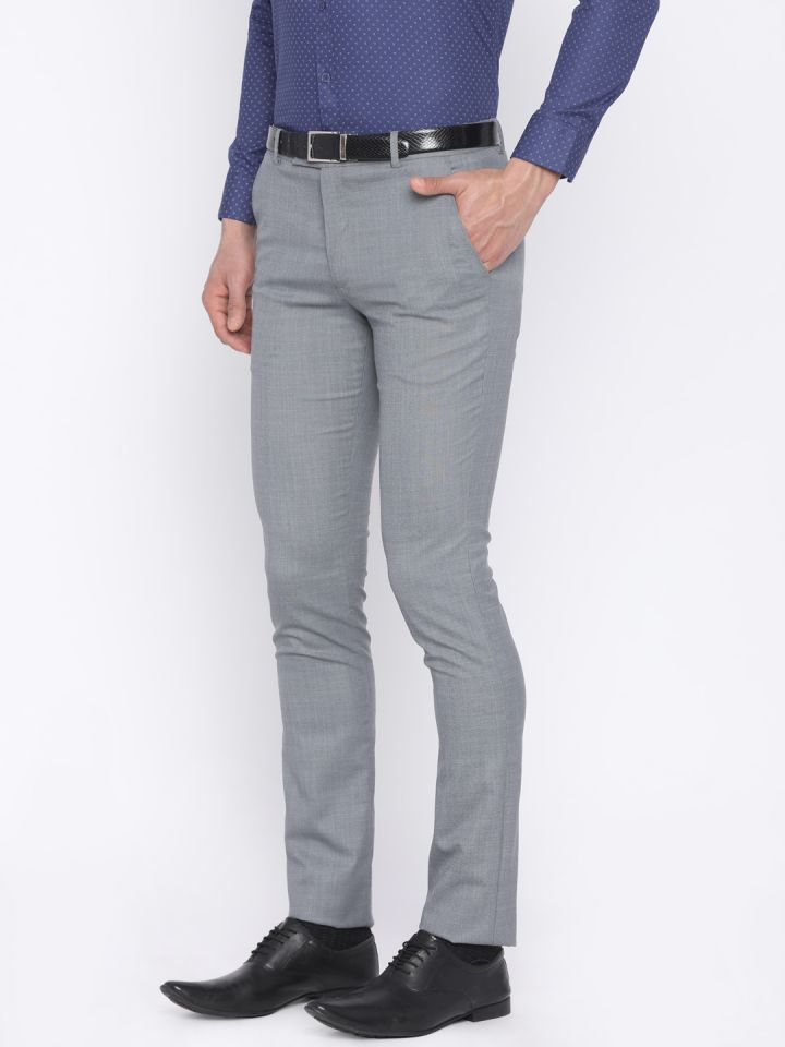 Buy John Miller Men Beige Slim Fit Self Design Formal Trousers  Trousers  for Men 2425966  Myntra